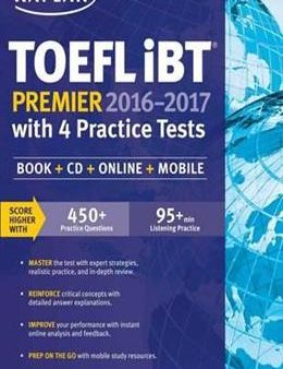 Kaplan TOEFL iBT Premier 2016-2017 with 4 Practice Tests: Book + CD + Online + Mobile (Kaplan Test Prep) Sale